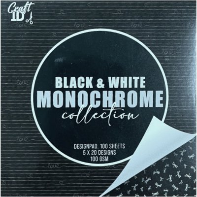 Creative Craft Group Sada jednostranných papírů Black & White Monochrome 110 g/m2 10 × 10 cm 100 ks – Hledejceny.cz