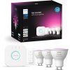 Žárovka Philips Propojovací zařízení Hue BRIDGE a 3 ks LED žárovek GU10 4,3W 50W White and Color Ambiance 2000-6500K/RGB stmívatelné