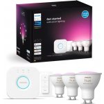 Philips Propojovací zařízení Hue BRIDGE a 3 ks LED žárovek GU10 4,3W 50W White and Color Ambiance 2000-6500K/RGB stmívatelné – Zboží Živě
