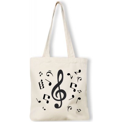 taška s hudebními symboly dlouhé uši natur – Zboží Mobilmania