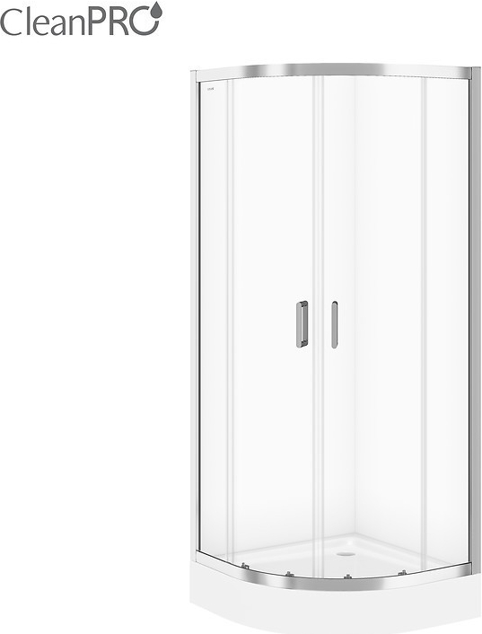CERSANIT SET B97 čtvrtkruhový sprchový kout ARTECO 90x190, transparent + vanička TAKO 90x16 S601-114