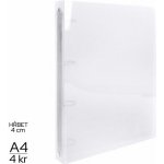 LUMA Pořadač A4 40 mm 4 kroužkový transparentní – Zboží Živě