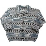 ručně pletený svetr pruhovaný šedý na rozepínání – Zbozi.Blesk.cz