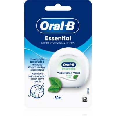 Oral-B Essential Floss Mint voskovaná dentální nit s mátovou příchutí 50 m – Hledejceny.cz
