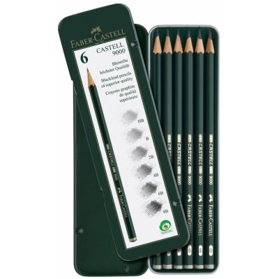 Faber-Castell 9000 6 ks, plechová krabička – Zboží Živě