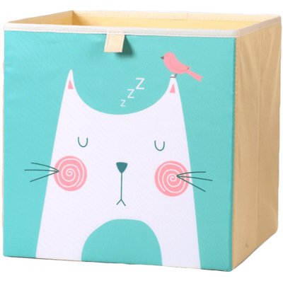 Dream Creations Látkový box kočka tyrkysový 33 x 33 x 33 cm – Zboží Mobilmania