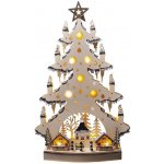 Solight LED dřevěný vánoční stromek s dekoracemi 23x LED přírodní barva 64cm 2x AA – Zboží Dáma