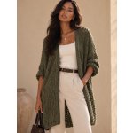 Fashionweek Dámský oversize kardigan s volným pleteným vzorem MORA K9579 Khaki – Hledejceny.cz