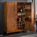 LuxD Designová barová skříňka Shayla 141 cm hnědá / mango – Zboží Mobilmania