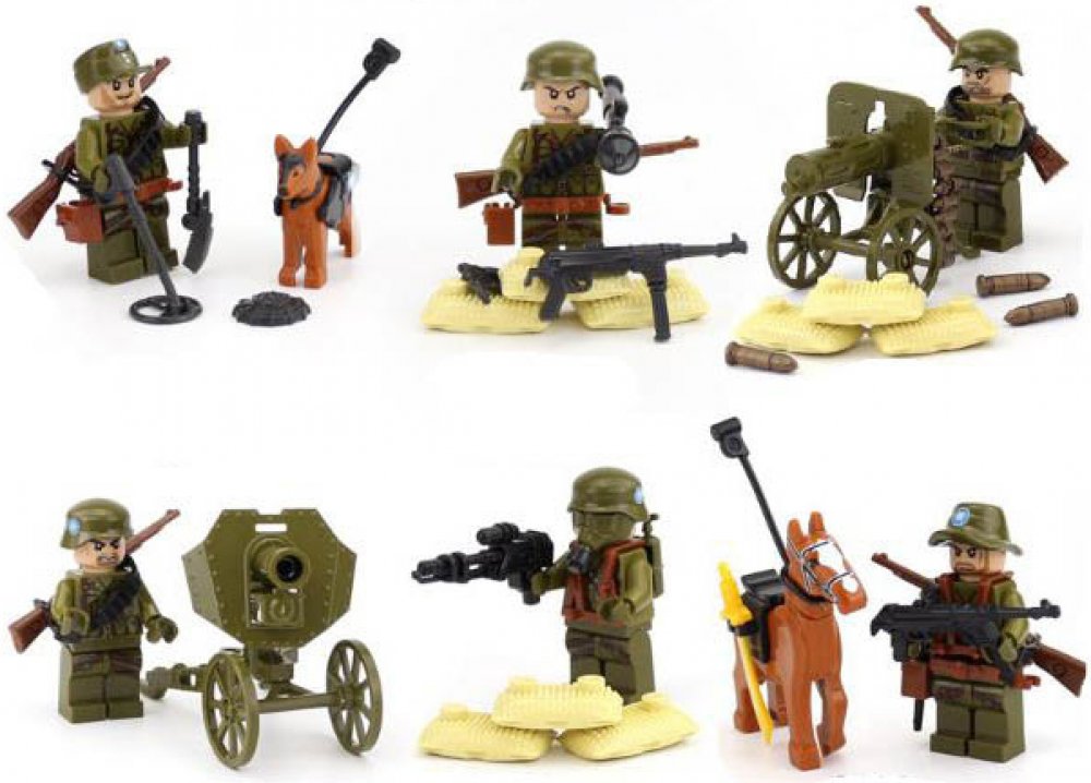 Figurky / Minifigurky WW2 vojáci 2. světová válka čínská armáda LEGO  kompatibilní sada 8ks + těžké zbraně | Srovnanicen.cz