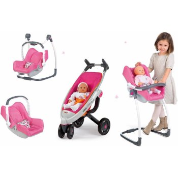 Smoby Set Maxi Cosi & Quinny 3v1 70 cm a autosedačka trio pastel