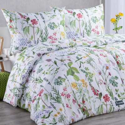 decoDoma povlečení mikrovlákno PRIMAVERA bílé 140x200 70x90 – Zboží Dáma