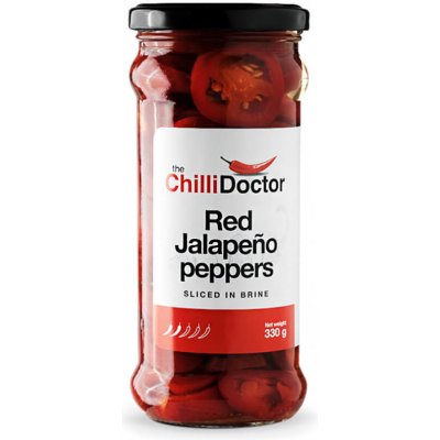 The ChilliDoctor Nakládané Red Jalapeño chilli papričky krájené 330 g – Zboží Dáma