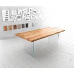 DELIFE Edge 200 x 100 akácie přírodní sklo Live-Edge – Sleviste.cz