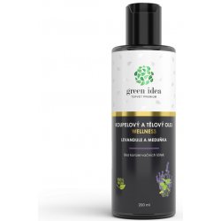 Green Idea Wellness levandule a meduňka v mandlovém oleji koupelový a tělový olej 200 ml