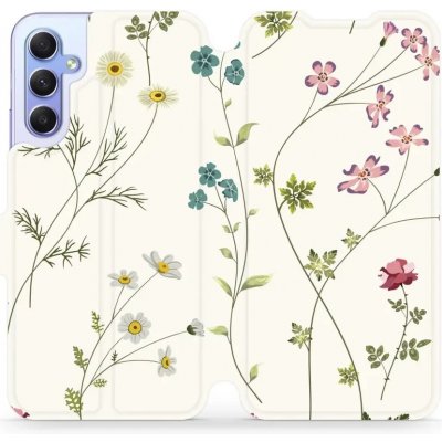 Pouzdro Mobiwear Flip Samsung Galaxy A34 5G - MD03S Tenké rostlinky s květy