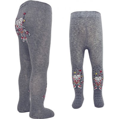 BeSnazzy dětské protiskluzové punčocháče pro zdravé lezení a první krůčky chlapecké tmavěšedé-robot – Zboží Dáma