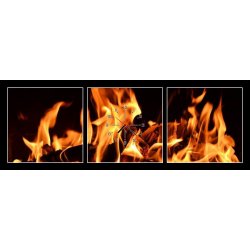 WEBLUX Obraz s hodinami 3D třídílný - 150 x 50 cm - Feuer horečka fireplace  flames obraz - Nejlepší Ceny.cz