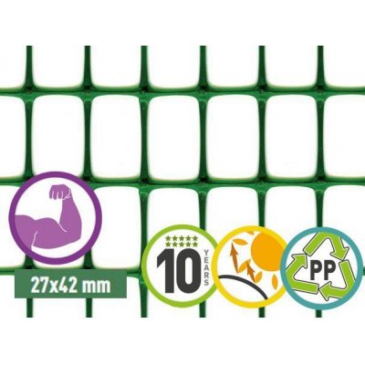 TENAX Plastové pletivo 1,5 x 10 odolný plot RANCH (30 x 45 mm) – Sleviste.cz