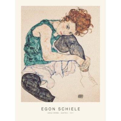 Obrazová reprodukce Adele Herms (Special Edition Female Portrait) - Egon Schiele, 30 × 40 cm – Zboží Mobilmania