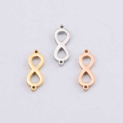 Shiny Planet | Konektor ležatá osmička z chirurgické oceli tři barevné varianty - Povrchová úprava Bez galvanizace AA 377 – Zboží Dáma