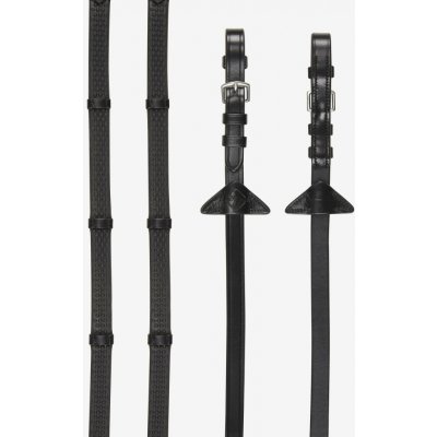 LeMieux Měkké gumové otěže se zarážkami Soft Rubber Black/Silver Drezurní – Hledejceny.cz