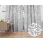 Biante Bavlněný závěs Sandra SA-327 Bílé mandaly na šedém 130x210 cm – Zboží Mobilmania