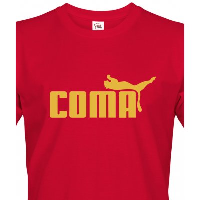 Bezvatriko tričko s vtipným potiskem Coma červená