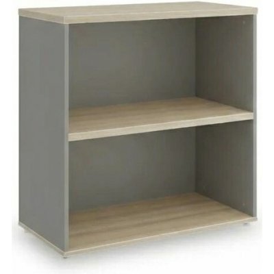 Rauman Nízká skříň SimpleOffice 80 x 40 x 80 cm, dub světlý / šedá – Zboží Mobilmania