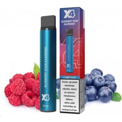 X4 Bar Blueberry Sour Raspberry 20 mg 600 potáhnutí – Zboží Dáma