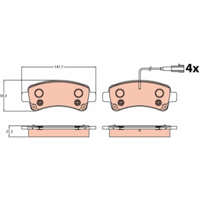 Sada brzdových destiček, kotoučová brzda TRW GDB2106 – Hledejceny.cz