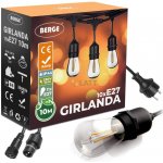 BERGE Venkovní dekorační řetěz GIRLAND 11x E27 1W 230V IP44 10m – Zboží Dáma