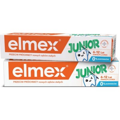 Elmex Junior Zubní pasta s aminfluoridem pro děti 6-12 let 2 x 75 ml – Zbozi.Blesk.cz