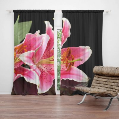 Sablio Závěs Lilie: 2ks 140x250cm – Hledejceny.cz
