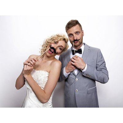 Partydeco kníry (vousy) 6 ks - rekvizity do fotobudky na svatební focení – Zboží Mobilmania