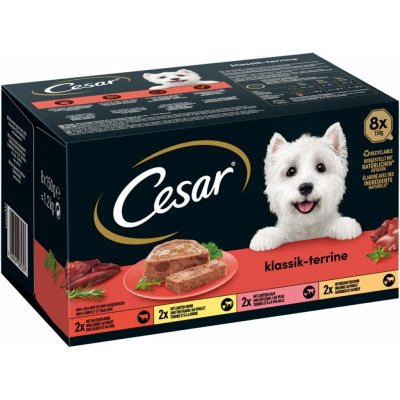 Cesar klasická Terrine 4 druhy 64 x 150 g – Zboží Mobilmania