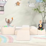 Costway XXL pěnové stavební bloky s bazénkem béžové – Zboží Dáma