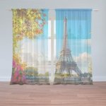 Sablio Záclony Paříž Eifellova věž Flowers: 2ks 150x250cm – Hledejceny.cz