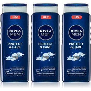Nivea Men Protect & Care sprchový gel 3 x 500 ml dárková sada
