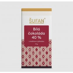 Šufan Bílá 40% čokoláda s malinou a jahodou 70 g