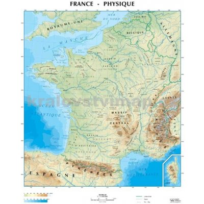 Francie - nástěnná mapa fyzická / politická - Laminovaná mapa s 2 lištami  od 1 590 Kč - Heureka.cz