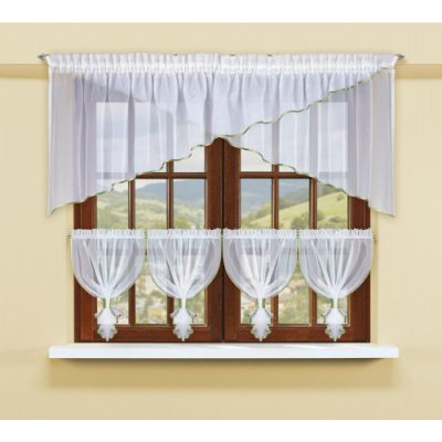 RENDY voálový set s lemováním - zelený lem - 70cm x 300cm + 4x(50x105)cm – Zbozi.Blesk.cz