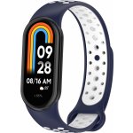 Xiaomi Mi Smart Band 8/9/10 náhradní náramek - Sportovní prodyšný perforovaný Modro bílá MBSCZ-SPP806 – Zboží Mobilmania