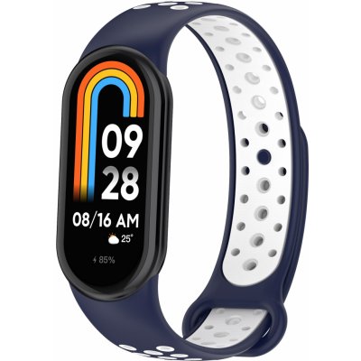 Xiaomi Mi Smart Band 8/9/10 náhradní náramek - Sportovní prodyšný perforovaný Modro bílá MBSCZ-SPP806 – Zboží Mobilmania
