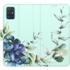 Pouzdro a kryt na mobilní telefon Pouzdro iSaprio Flip s kapsičkami na karty - Blue Flowers Samsung Galaxy A51