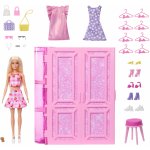 Mattel Barbie Šatník snů v pastelových barvách s panenkou oblečky a doplňky HXD58 – Zboží Dáma