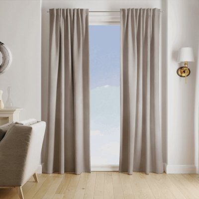 Designový závěs s řasící páskou SOFIA VELVET TOPAZ 140x260 cm - béžový – Zboží Mobilmania