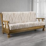 GA.I.CO bielastický potah na sedačku - trojkřeslo s dřevěnými rukojeťmi Universo Nový žíhaný béžový 150 - 200 cm – Sleviste.cz