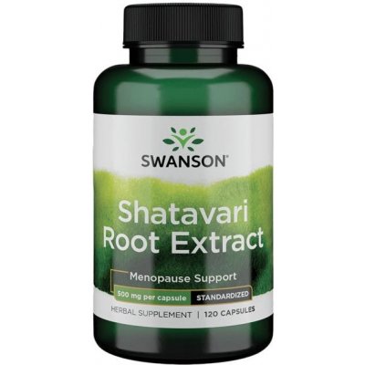 Swanson Shatavari Root Extract Standardized standardizovaný extrakt Chřest hroznovitý kořen 500 mg 120 kapslí