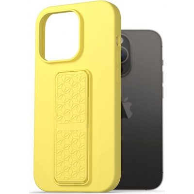 Pouzdro AlzaGuard Liquid Silicone Case with Stand iPhone 14 Pro žluté – Zboží Mobilmania